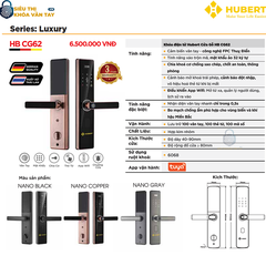 Khóa vân tay cửa gỗ Hubert CG62 NANO chính hãng cao cấp