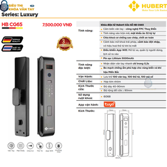 Khóa vân tay cửa gỗ Hubert CG65 chính hãng cao cấp