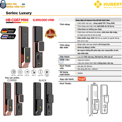 Khóa vân tay cửa gỗ Hubert CG67 MINI thông minh bảo mật