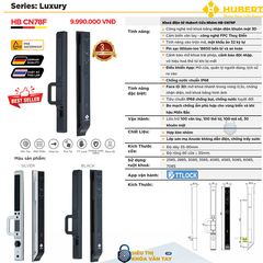 Khóa vân tay cửa nhôm Hubert CN78F sang trọng hiện đại
