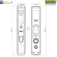Khóa vân tay Giovani GLS-G515G màu nâu đồng, an ninh cao cho cửa gỗ, thiết kế sang trọng