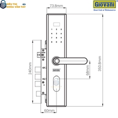 Khóa vân tay Giovani cửa gỗ GSL-630B màu đen