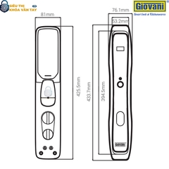 Khóa vân tay Giovani GSL-A1C, dễ dàng lắp đặt cho cửa gỗ, tính năng hiện đại