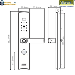 Khóa vân tay Giovani GSL-A2C, bảo vệ an toàn cho cửa gỗ, tính năng vượt trội
