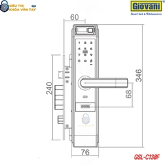Khóa vân tay Giovani cửa gỗ GSL-C138FG màu vàng
