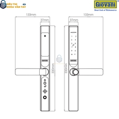 Khóa vân tay Giovani GSL-586G màu vàng, bảo vệ an toàn cho cửa nhôm, tính năng vượt trội