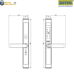 Khóa vân tay Giovani GSL-8801G màu vàng, giải pháp bảo mật tối ưu cho cửa nhôm, dễ dàng lắp đặt