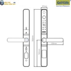 Khóa vân tay Giovani GSL-K276B màu đen, tính năng vượt trội cho cửa nhôm, bảo mật tối ưu