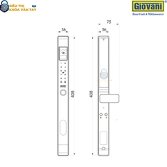 Khóa vân tay Giovani GSL-Z2FGR màu xám, bảo vệ an toàn cho cửa nhôm, tính năng vượt trội