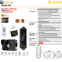Khóa vân tay Hubert cửa cổng CC13 TITAN EU thông minh bảo mật