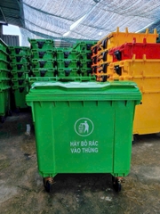 Thùng Rác Công Nghiệp 660L Nhựa HPDE  Bốn Bánh xe