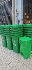 Thùng Đựng Rác Công Cộng Nhựa  HPDE 240L Màu Xanh