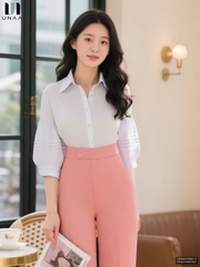 Sơ mi cổ đức bấu mí tay lịch sự UNSM2508013