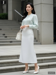 Sơ mi tơ cổ tàu kiểu cách UNSM2508011