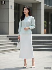 Sơ mi tơ cổ tàu kiểu cách UNSM2508011