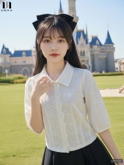 Sơ mi chân dệt nẹp trẻ trung, xinh yêu UNSM2509007