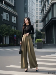 Quần ống rộng đơn giản, dễ mặc tôn dáng UNQU2511001