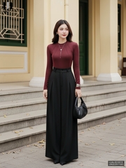 Quần ống rộng đơn giản, dễ mặc tôn dáng UNQU2511001