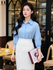 Sơ mi cổ đức bấu mí tay lịch sự UNSM2508013