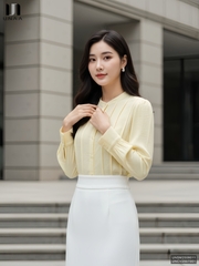 Sơ mi tơ cổ tàu kiểu cách UNSM2508011