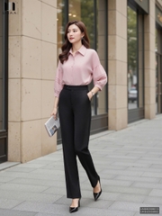 Sơ mi cổ đức bấu mí tay lịch sự UNSM2508013