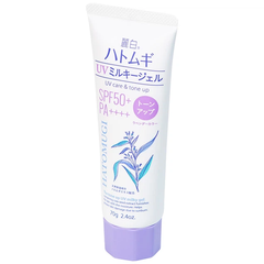 Kem chống nắng REIHAKU HATOMUGI Tone Up UV Milky Gel SPF50 PA++++ Lavender Color Tube 70g - 4513574035997
