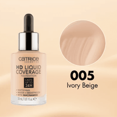 Kem nền Catrice HD Liquid Coverage Foundation 005 Ivory Beige dạng lỏng 30ml