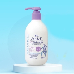 Sữa dưỡng thể nâng tông REIHAKU HATOMUGI Tone Up UV Milky Gel SPF31 PA+++ Pump Type 250ml - 4513574036628