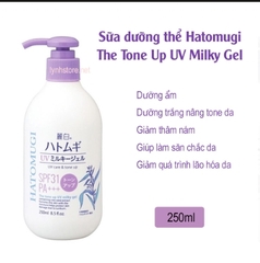 Sữa dưỡng thể nâng tông REIHAKU HATOMUGI Tone Up UV Milky Gel SPF31 PA+++ Pump Type 250ml - 4513574036628