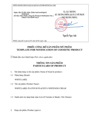 Kem đậm đặc có chiết xuất từ nhau thai Ngựa, giúp làm giảm vết thâm quầng, nám đồng thời giúp dưỡng trắng da - WHITE LABEL PLATINUM PLACENTA WHITENING CREAM 20g - 4968123626704