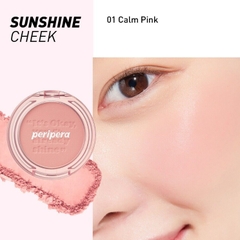Phấn trang điểm dành cho vùng da má PERIPERA PURE BLUSHED SUNSHINE CHEEK, 01 CALM PINK