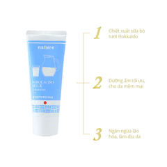 Gel rửa mặt giữ ẩm và ngăn ngừa lão hóa - NATURE HOKKAIDO MILK CLEANSING GEL