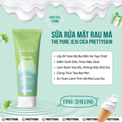 Sữa rửa mặt rau má ( PRETTYSKIN THE PURE JEJU CICA CLEANSING FOAM ), dung tích 150 ml, dạng tuýp, hiệu PRETTYSKIN