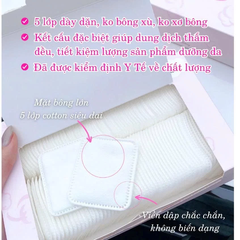 Bông tẩy trang loại vuông hiệu RESKIN, Premium, kích thước 5*5cm, đóng gói bán lẻ 140 hộp/thùng, 150 miếng/hộp, mới 100%