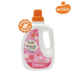 Nước giặt xả Wesser 2in1 nhập khẩu Hàn Quốc cho quần áo bé mềm mại, tươi mới loại bỏ mùi hôi (1200ml)