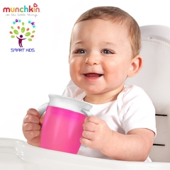 CỐC TẬP UỐNG 360 ĐỘ CHỐNG ĐỔ MUNCHKIN CÓ NẮP 207ML