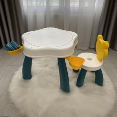 Bàn ghế lego gấu Holla tặng kèm bộ lego