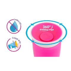 CỐC CHỐNG ĐỔ 360 ĐỘ MUNCHKIN CÓ NẮP 296ML