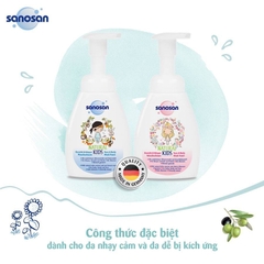 (Chính Hãng) Sữa tắm và rửa mặt tạo bọt Olive dưỡng ẩm Sanosan 250ml