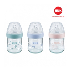 Bình sữa NUK Nature Sense thủy tinh núm ti Silicone S1 - M