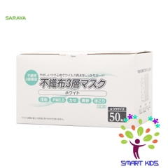 Khẩu trang y tế màu trắng Saraya 50 cái/hộp