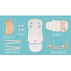 Ghế ăn dặm cho bé Fatz baby FB7202B Hàn Quốc cho bé từ 6 tháng đến 3 tuối - tải trọng 30kg
