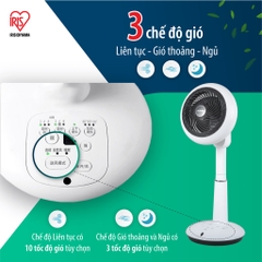 Quạt đối lưu không khí Iris Ohyama STF-DC18T Quạt cây điều khiển từ xa, hẹn giờ bật tắt, tuần hoàn không khí