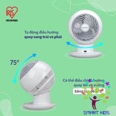 Quạt đối lưu không khí Iris Ohyama PCF-SC15C Quạt để bàn thiết kế nhỏ gọn, điều khiển từ xa, có công tắc hẹn giờ