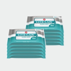 Combo 50 gói khăn ướt Luck Lady Cồn 10 tờ/ gói