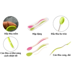 Bộ 2 Thìa Mềm Muỗng Mềm Muỗng Nhựa Có Hộp Richell