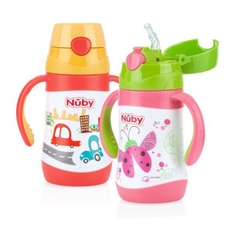 Bình uống nước ống hút bằng Inox giữ nhiệt 2 chiều nóng lạnh, dung tích 280ml