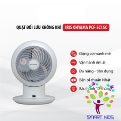Quạt đối lưu không khí Iris Ohyama PCF-SC15C Quạt để bàn thiết kế nhỏ gọn, điều khiển từ xa, có công tắc hẹn giờ