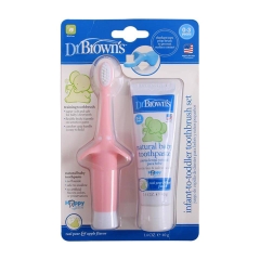 Combo Bàn Chải Đánh Răng & Kem Đánh Răng Vị Táo Cho Trẻ Từ 0-3 Tuổi Dr Brown's