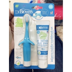 Combo Bàn Chải Đánh Răng & Kem Đánh Răng Vị Táo Cho Trẻ Từ 0-3 Tuổi Dr Brown's